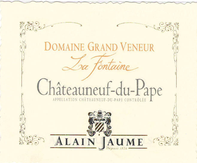 Domaine GRAND VENEUR Chateauneuf du Pape Blanc 'La Fontaine' 2019